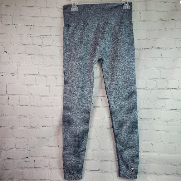 Gymshark Vital Seamless Leggings Women's Blue High Rise Stretch Compression - Picture 5 of 6